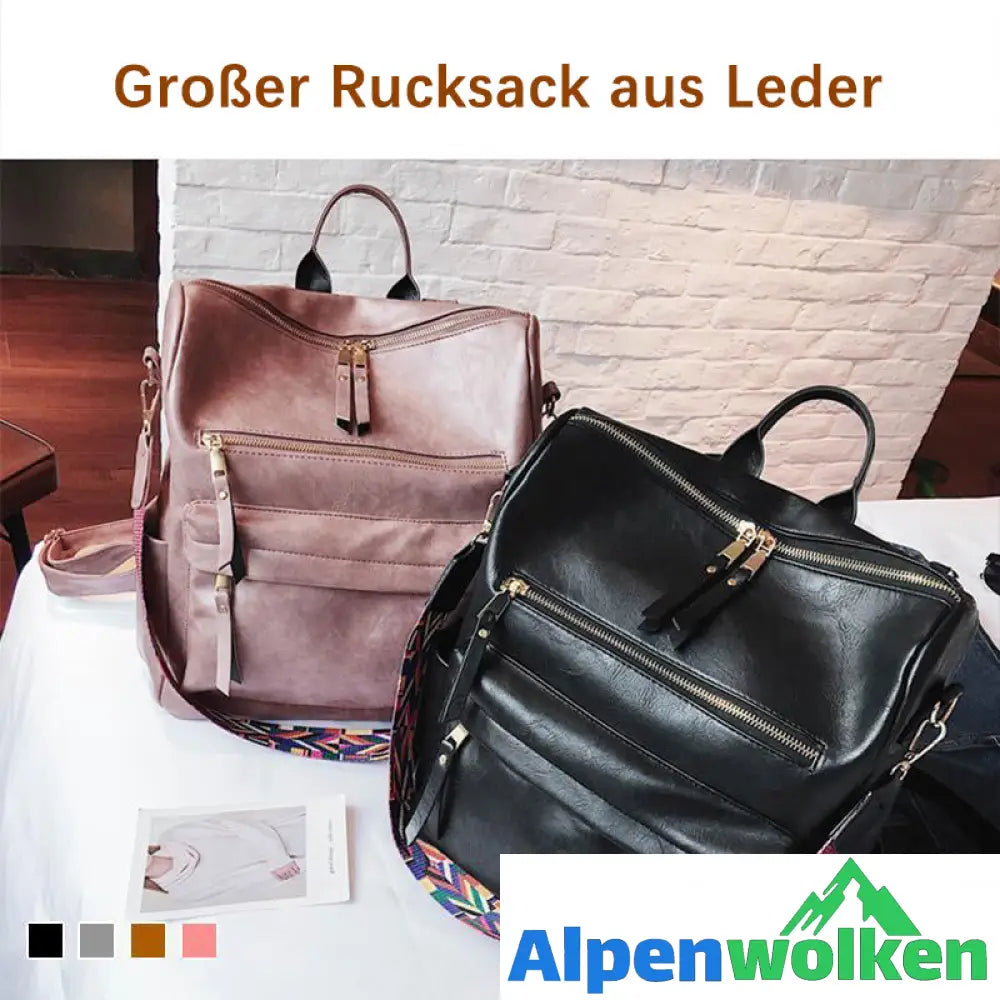 Alpenwolken - Vintage-Rucksack für Damen mit großem Fassungsvermögen