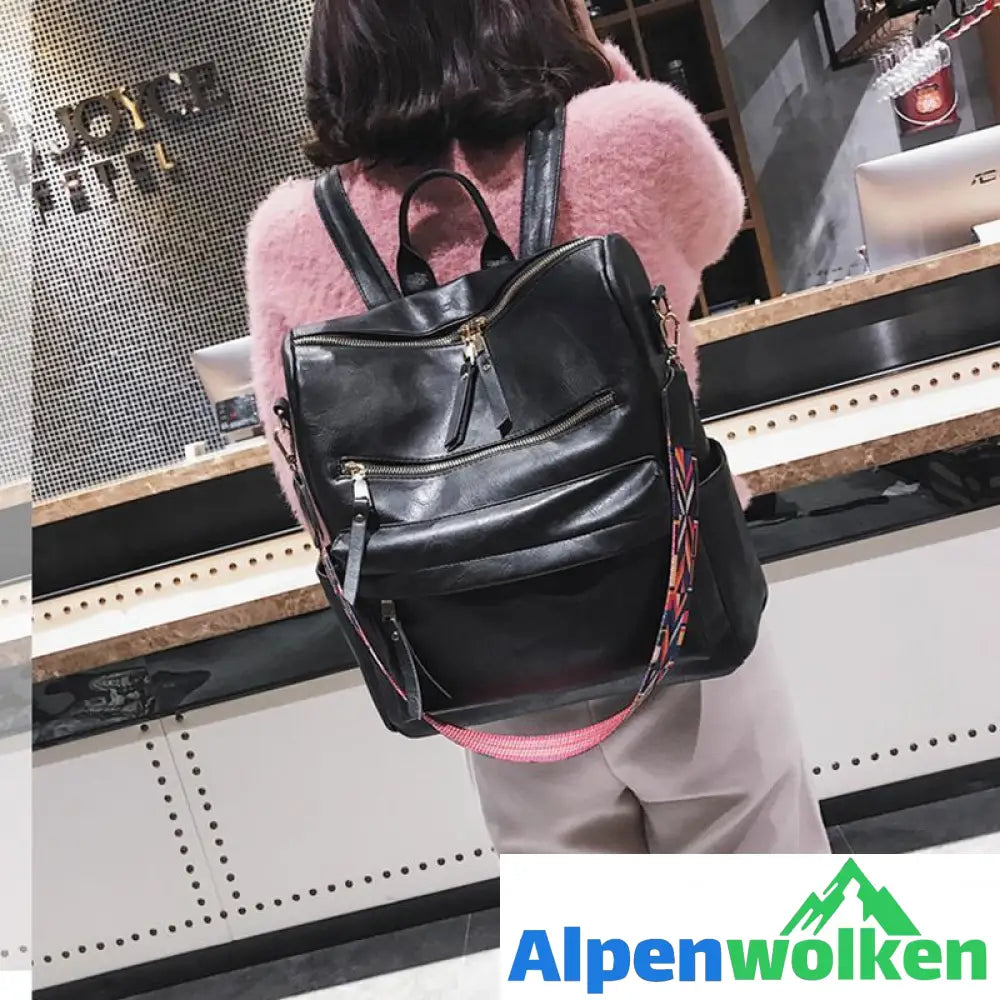 Alpenwolken - Vintage-Rucksack für Damen mit großem Fassungsvermögen