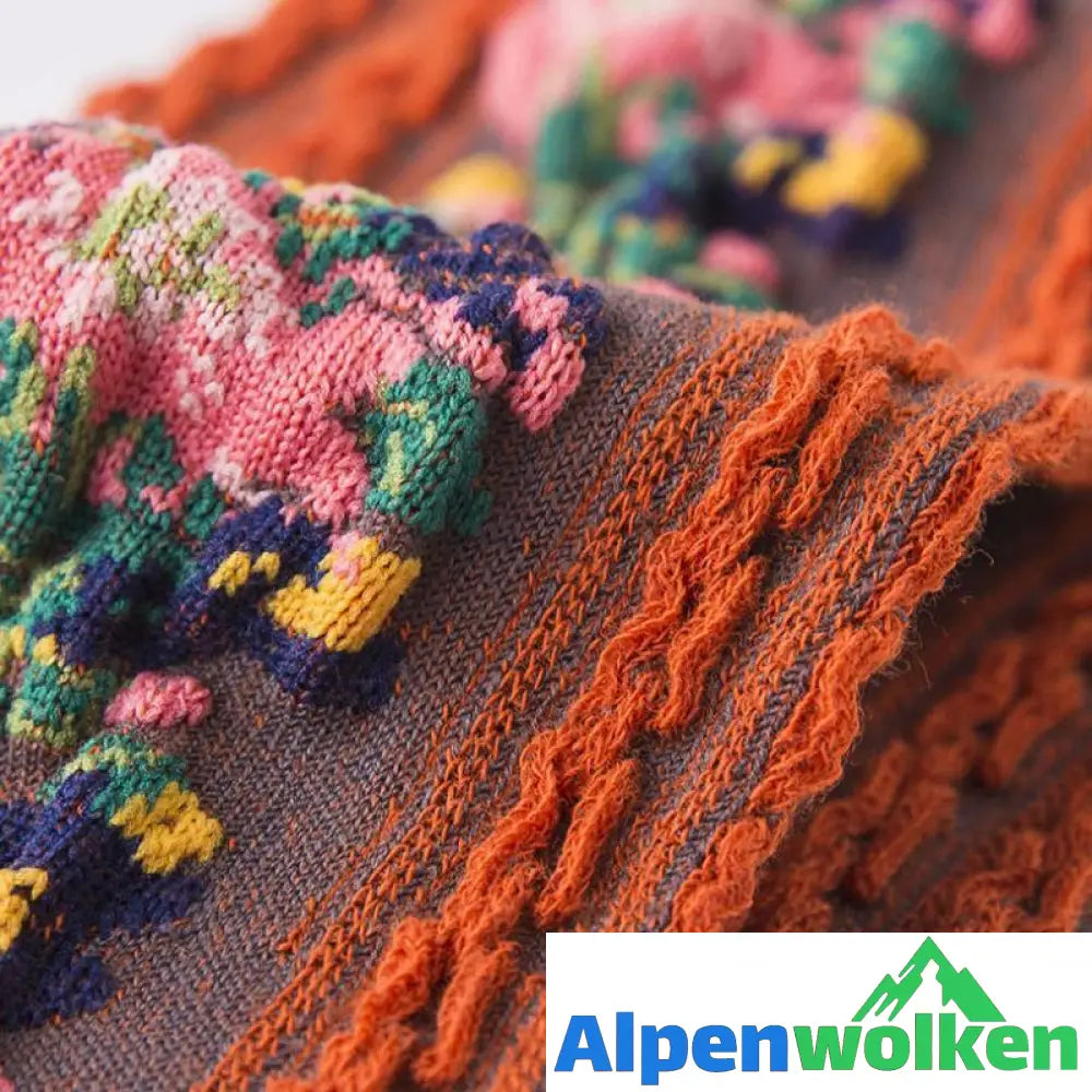 Alpenwolken - Vintage Socken mit Blumenstickerei (5 Paar)