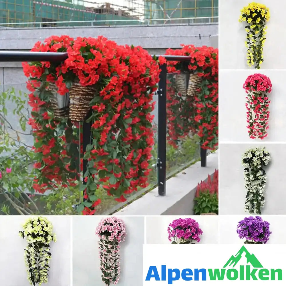 Alpenwolken - Violetter Blumenampel der Simulation