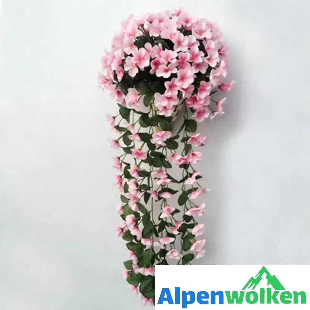 Alpenwolken - Violetter Blumenampel der Simulation rosa