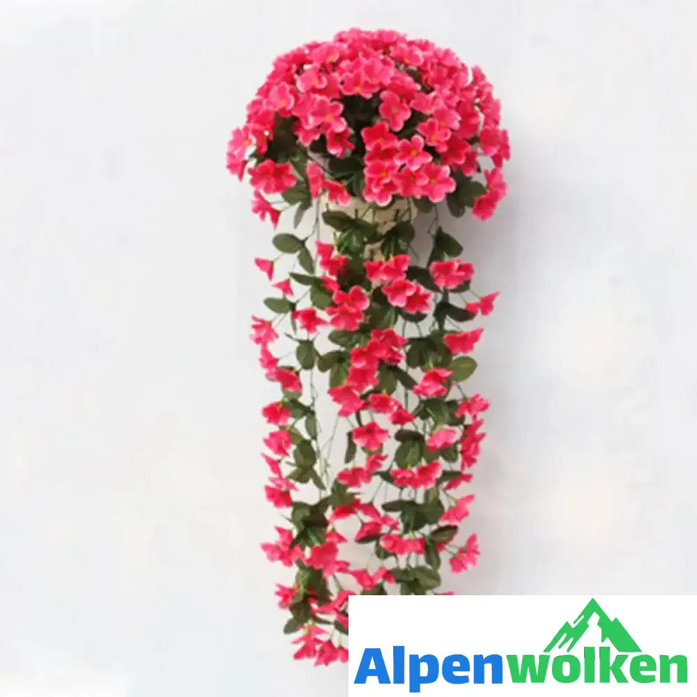 Alpenwolken - Violetter Blumenampel der Simulation rosarot