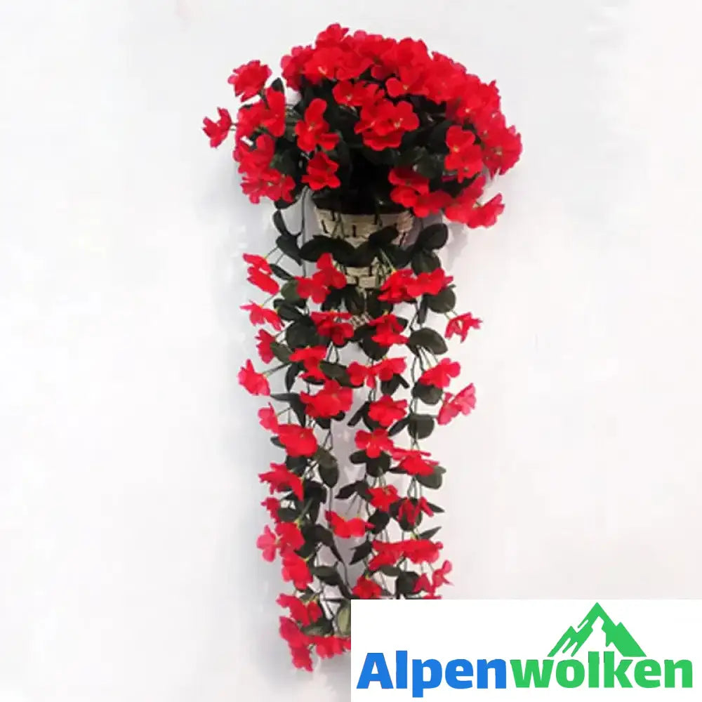 Alpenwolken - Violetter Blumenampel der Simulation rot