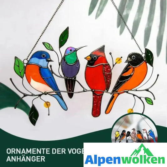 Alpenwolken - Vögel Glasmalerei Fensterbehänge