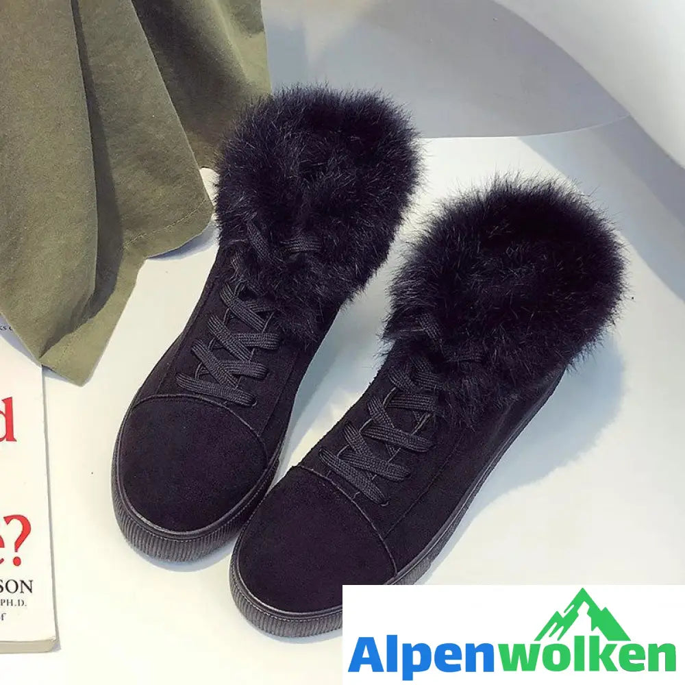 Alpenwolken - Warme Flache Schnürstiefel