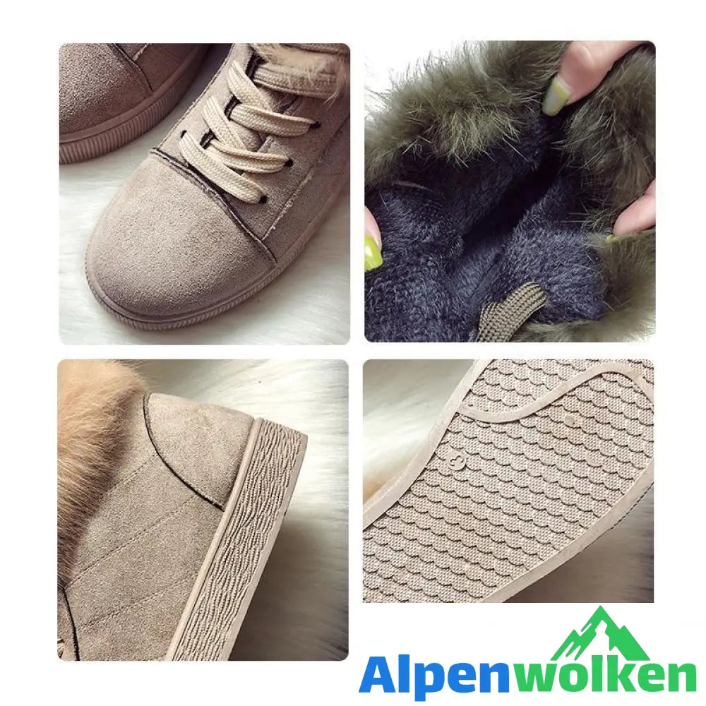 Alpenwolken - Warme Flache Schnürstiefel