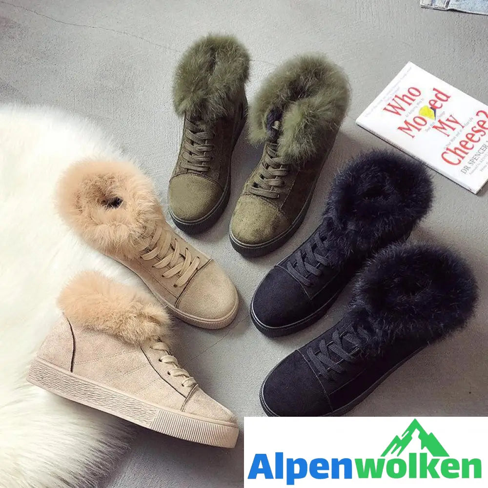 Alpenwolken - Warme Flache Schnürstiefel