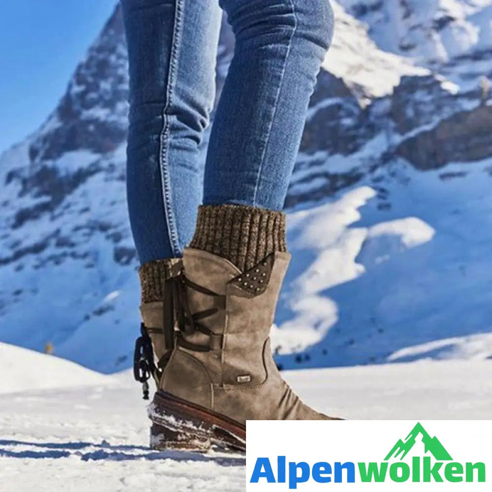 Alpenwolken - Warme Schnürstiefel