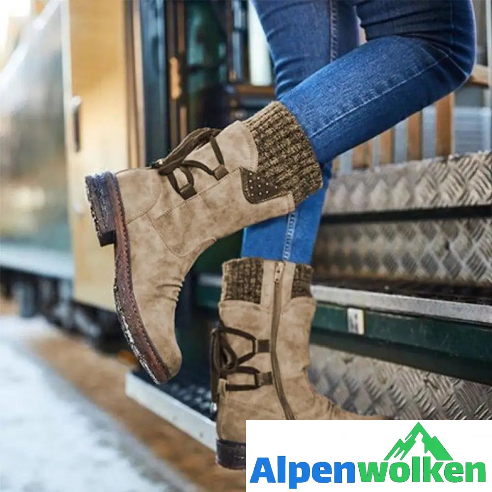 Alpenwolken - Warme Schnürstiefel