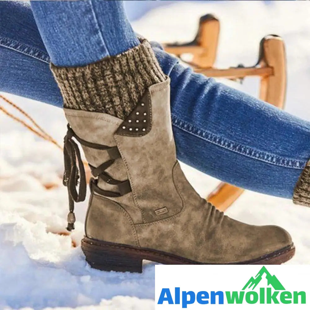 Alpenwolken - Warme Schnürstiefel