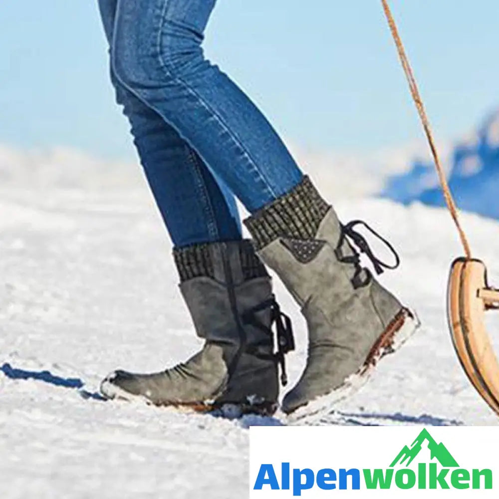 Alpenwolken - Warme Schnürstiefel