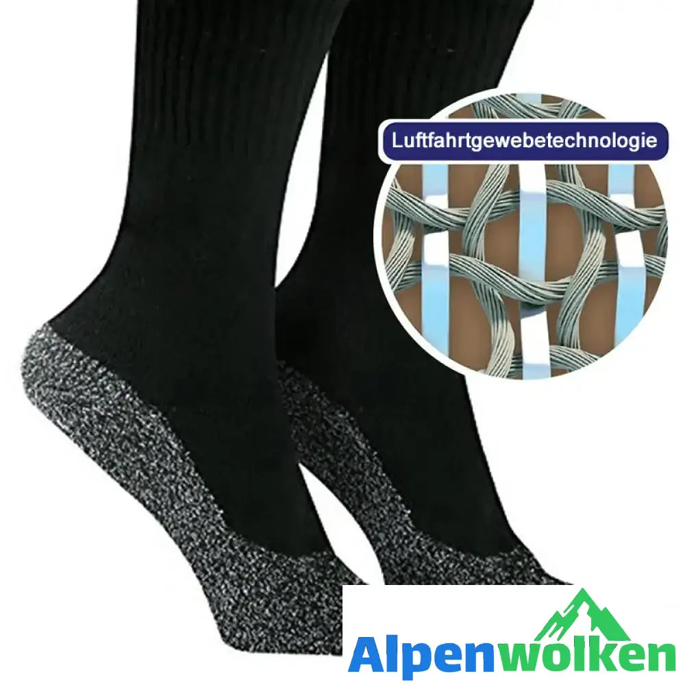 Alpenwolken - Warme Socken 35 Grad konstante Temperatur Socken，Drei Paar schwarze Socken