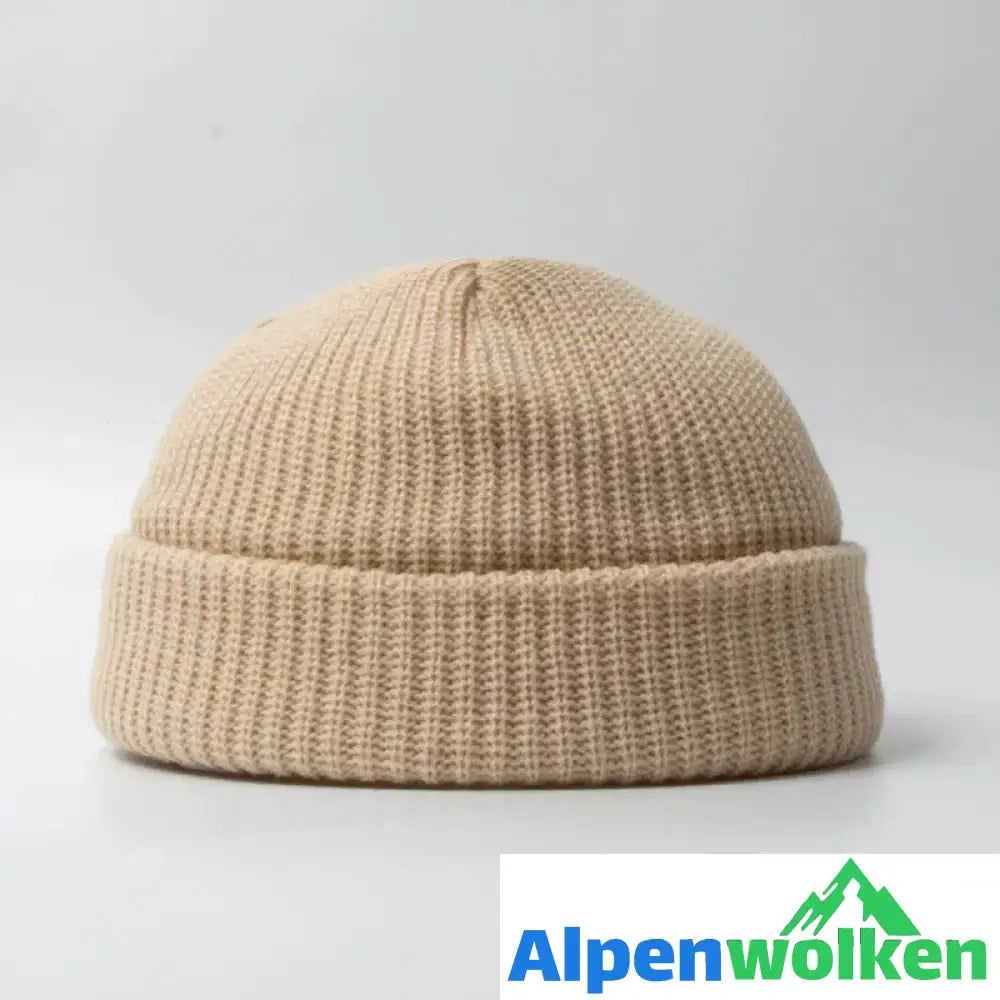 Alpenwolken - Warme Strickmütze aus Wolle Beige Einheitsgröße