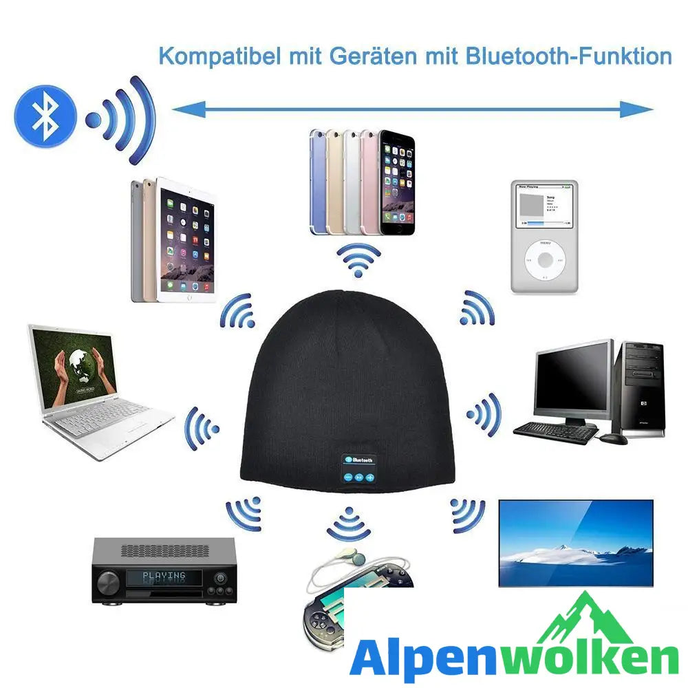 Alpenwolken - Warme Strickmütze mit 4.2 Bluetooth