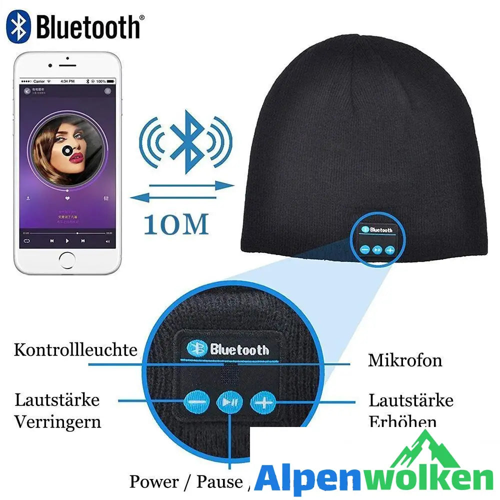 Alpenwolken - Warme Strickmütze mit 4.2 Bluetooth