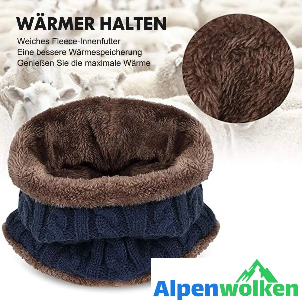 Alpenwolken - Warme Strickmütze mit Schal(Damen und Herren)