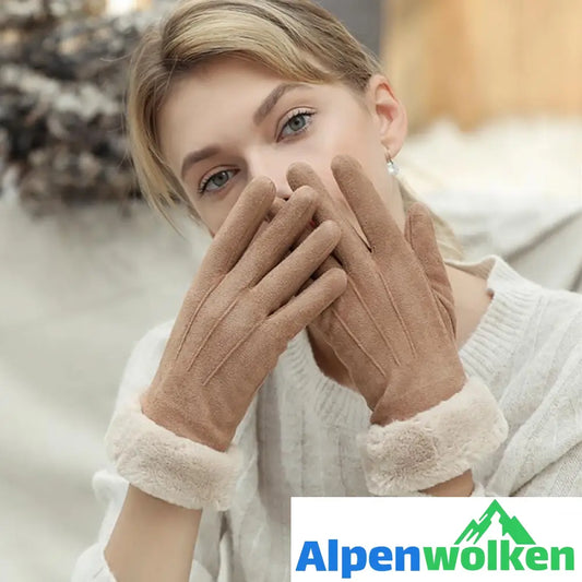 Alpenwolken - Warme Touchscreen-Handschuhe aus Kunstpelz