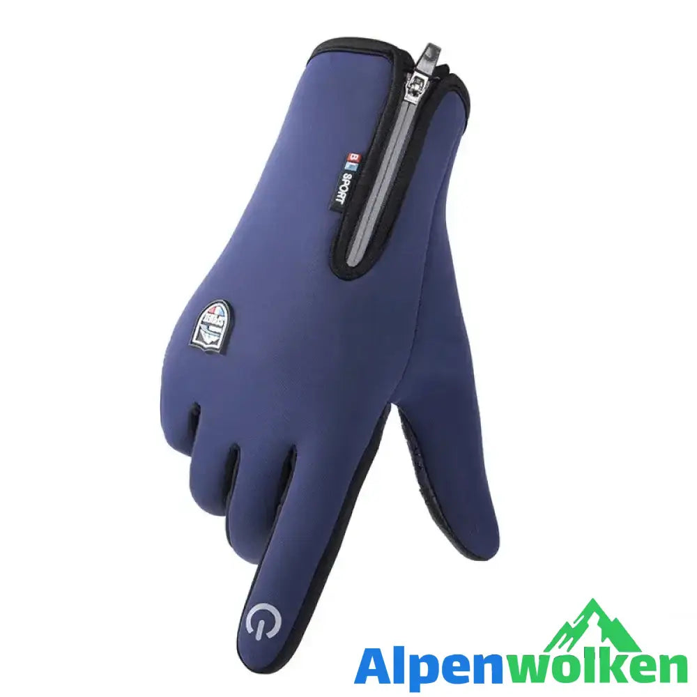 Alpenwolken - Warme Touchscreen-Handschuhe Blau