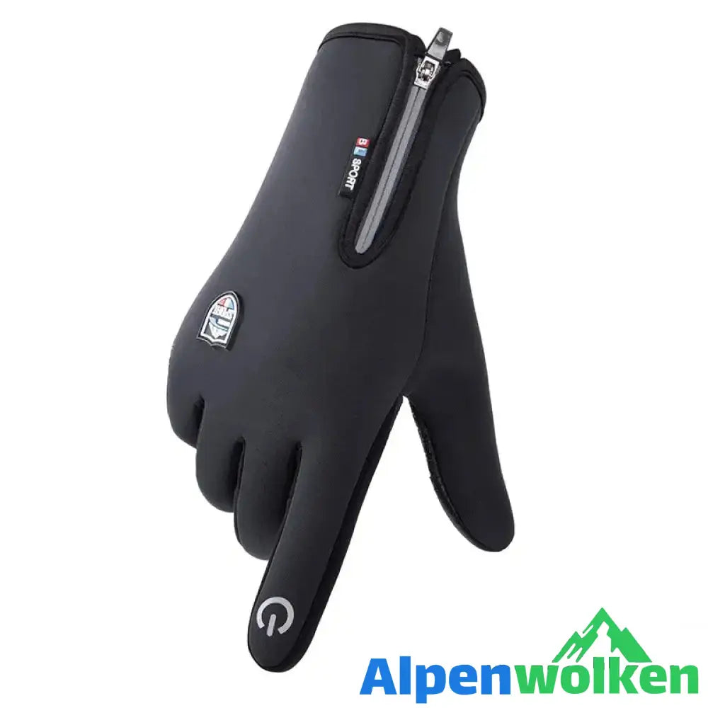 Alpenwolken - Warme Touchscreen-Handschuhe Schwarz