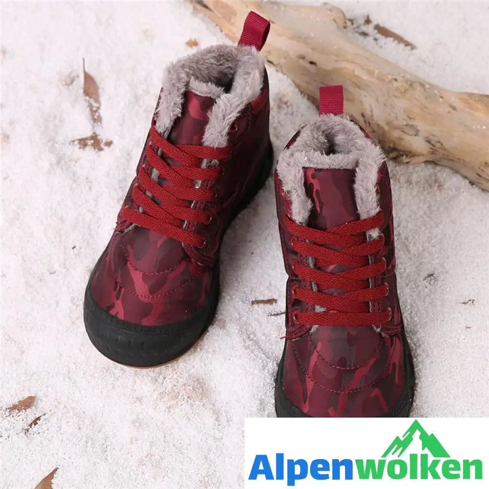 Alpenwolken - Warme Unisex Kinder Schneestiefel mit Plüsch