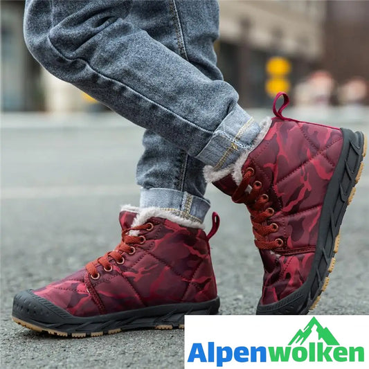 Alpenwolken - Warme Unisex Kinder Schneestiefel mit Plüsch