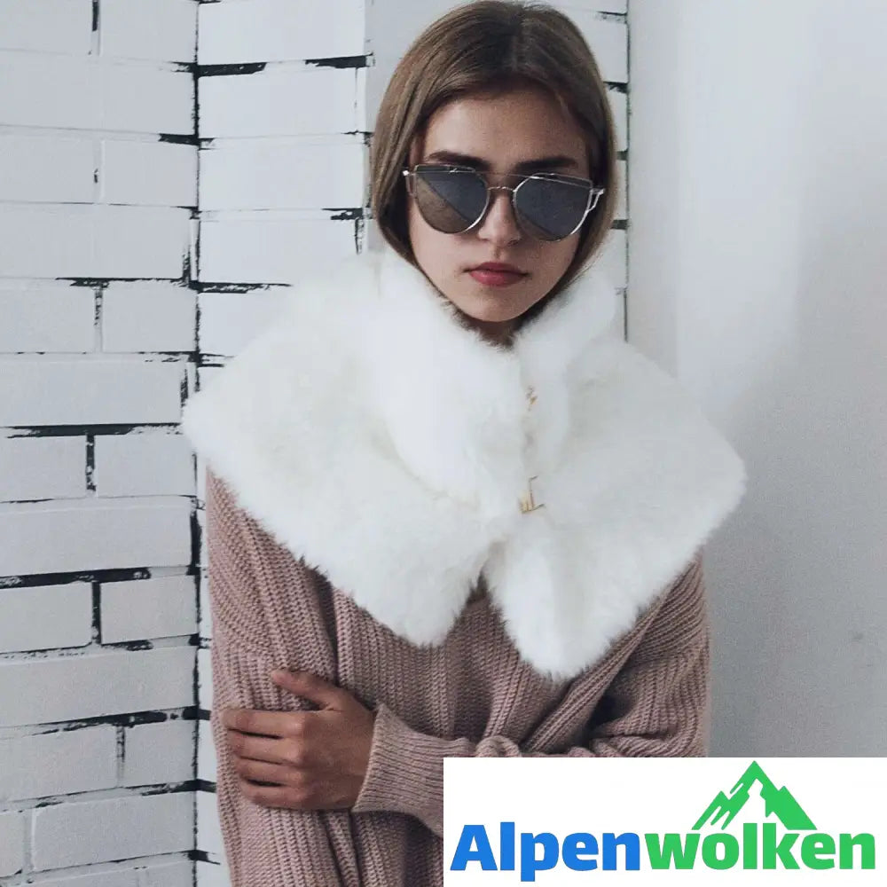 Alpenwolken - Warmer Kunstpelzschal