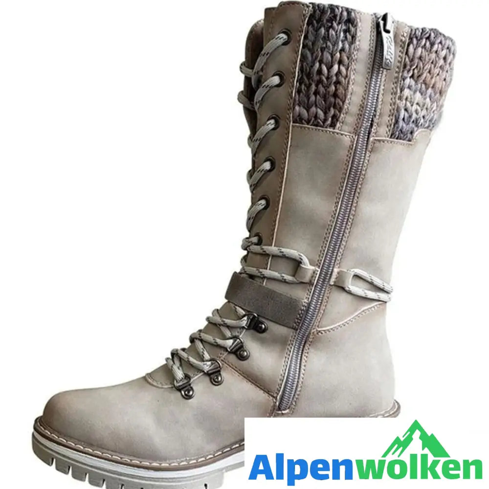 Alpenwolken - Wasserdicht gefütterte Damen-Schneestiefel mit Seitenreißverschluss