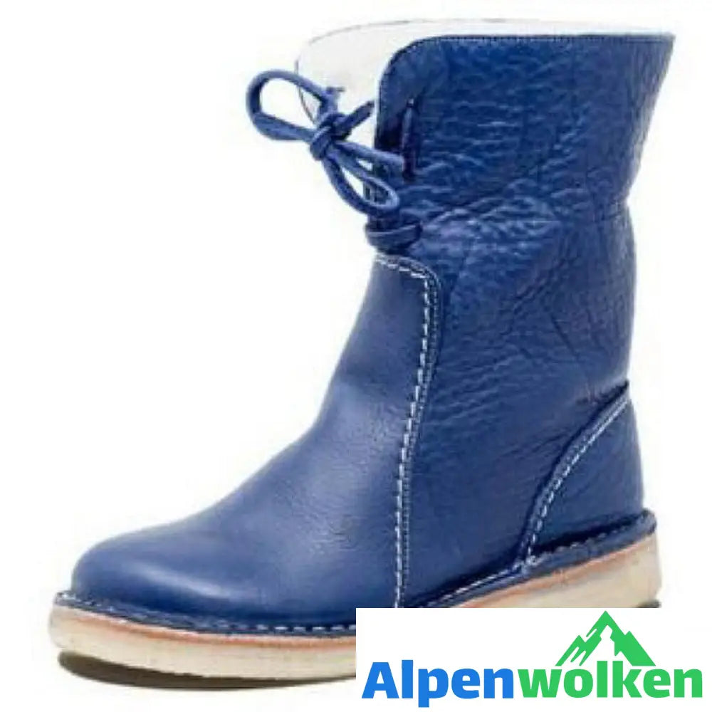 Alpenwolken - Wasserdichte Damenstiefel Warme Schneestiefel zum Hineinschlüpfen blau