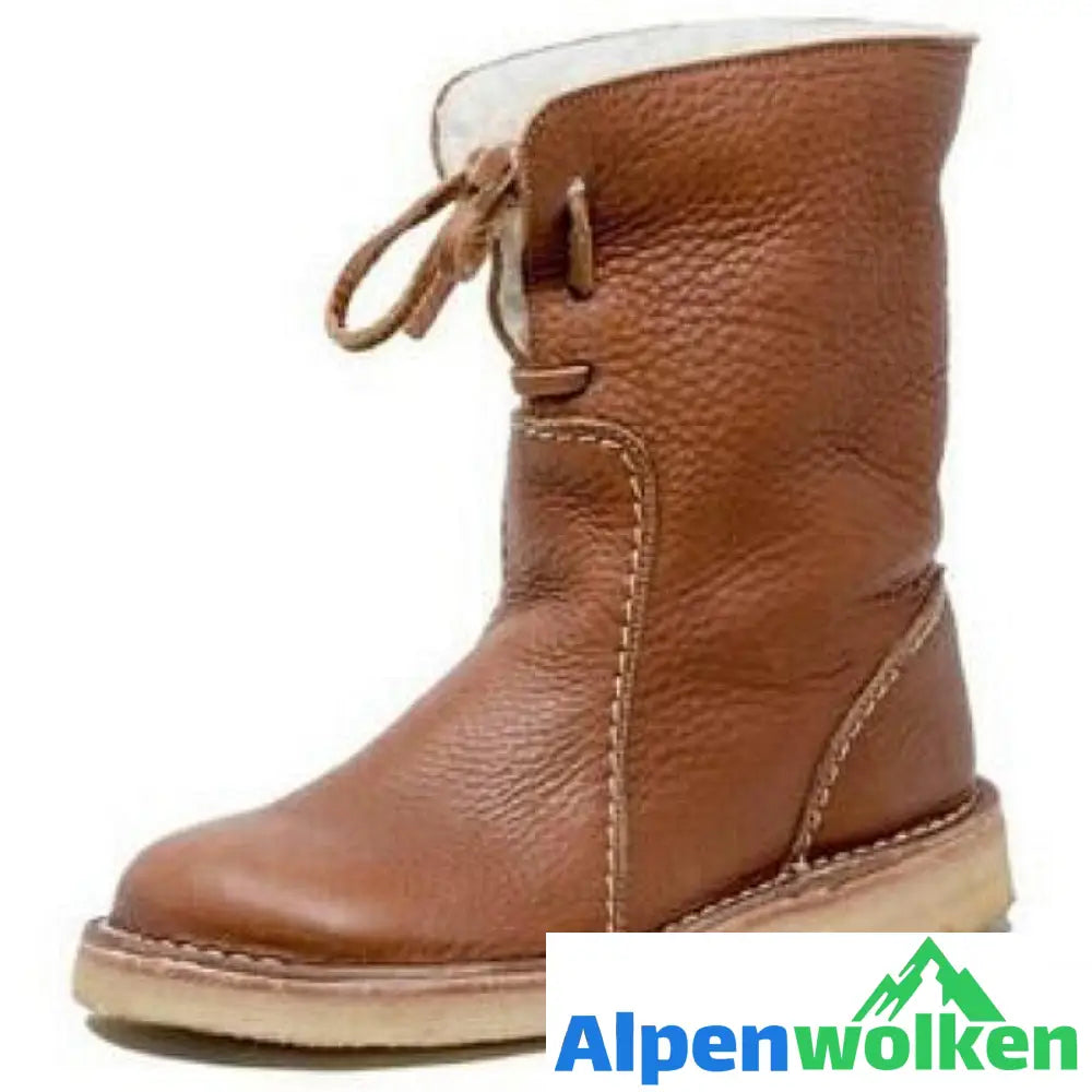 Alpenwolken - Wasserdichte Damenstiefel Warme Schneestiefel zum Hineinschlüpfen Orange