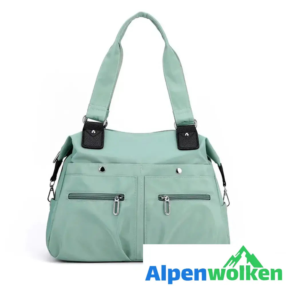 Alpenwolken - Wasserdichte Einfache Nylon-Handtasche hellgrün