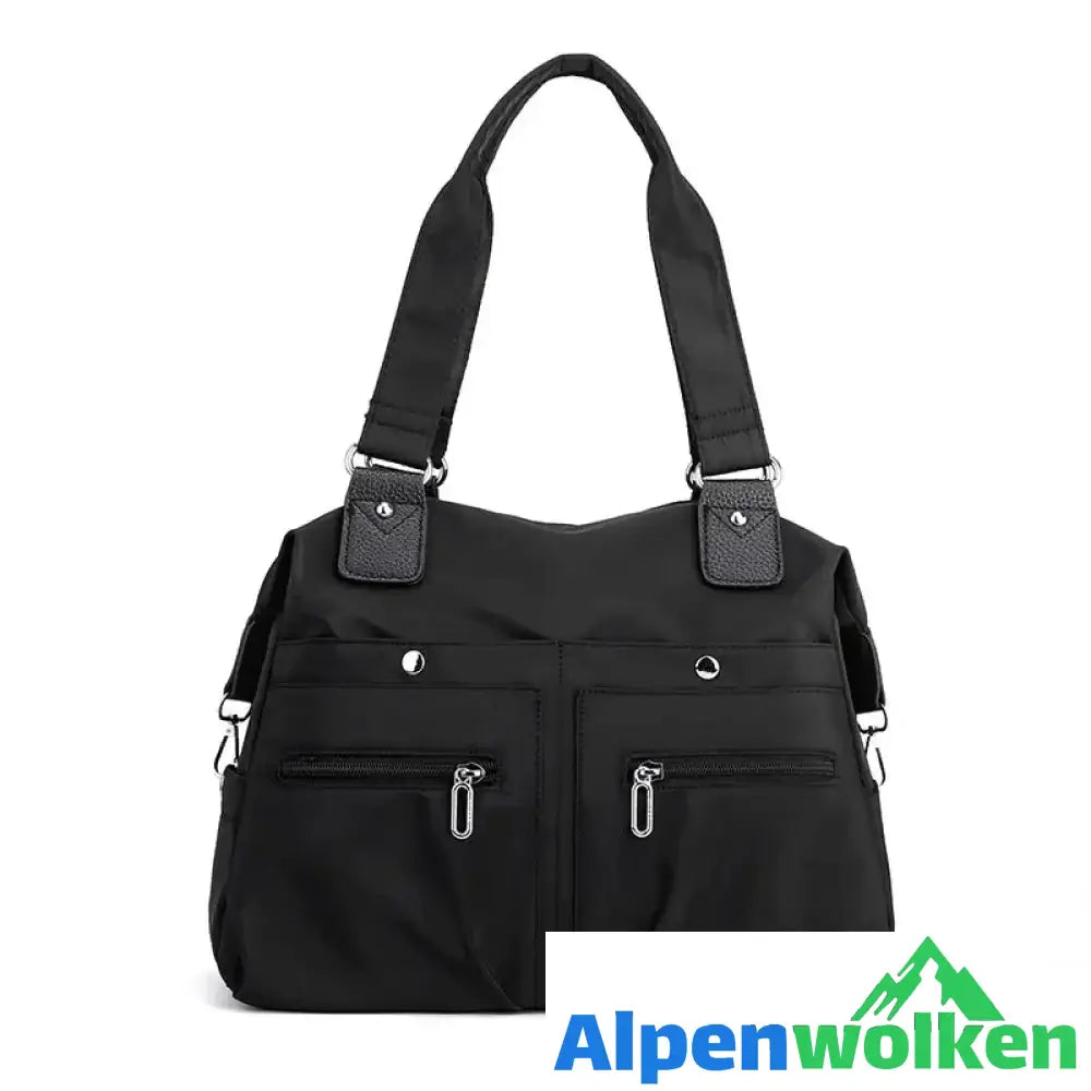 Alpenwolken - Wasserdichte Einfache Nylon-Handtasche schwarz