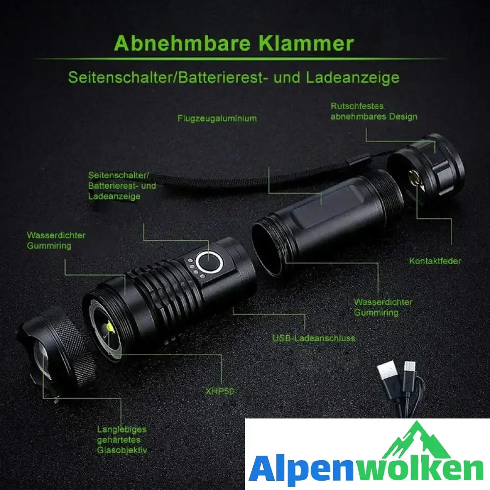 Alpenwolken - Wasserdichte militärische Lasertaschenlampe