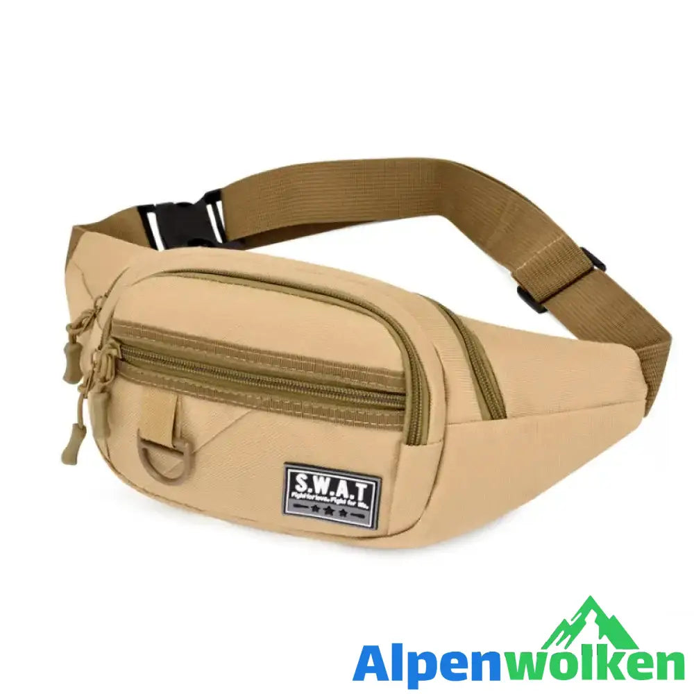 Alpenwolken - Wasserdichte Outdoor-Sport Brusttasche für Herren Khaki