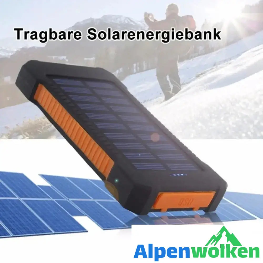 Alpenwolken - Wasserdichte Solarenergiebank mit Taschenlampe