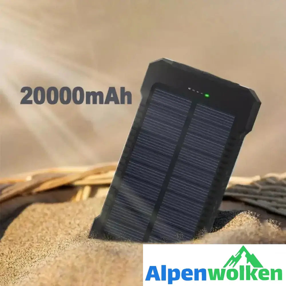 Alpenwolken - Wasserdichte Solarenergiebank mit Taschenlampe