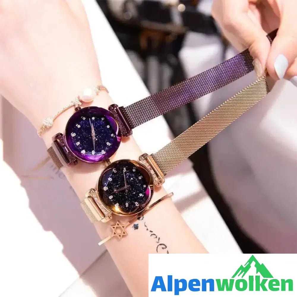 Alpenwolken - Wasserdichte Sternenhimmel Mädchen Armbanduhr