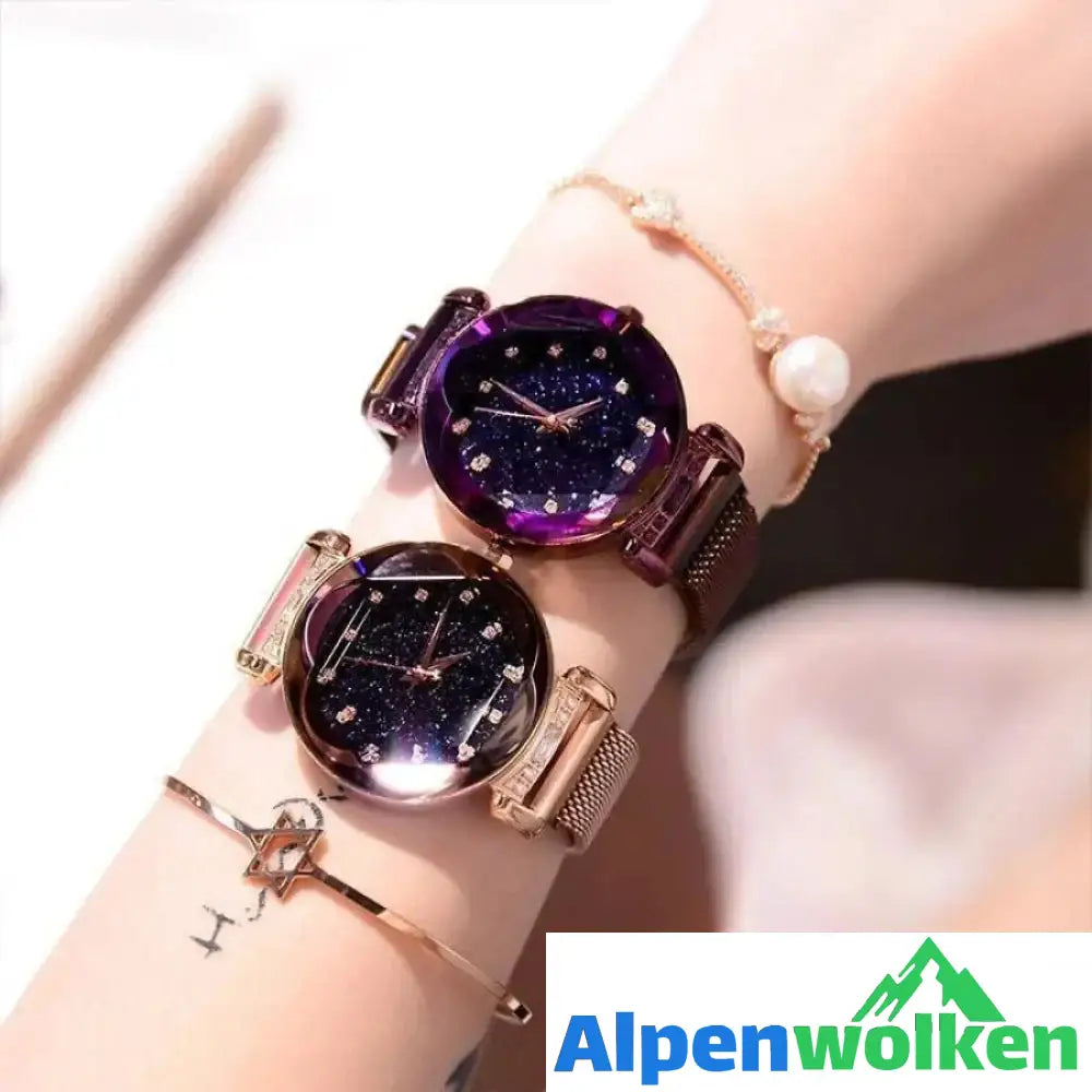 Alpenwolken - Wasserdichte Sternenhimmel Mädchen Armbanduhr