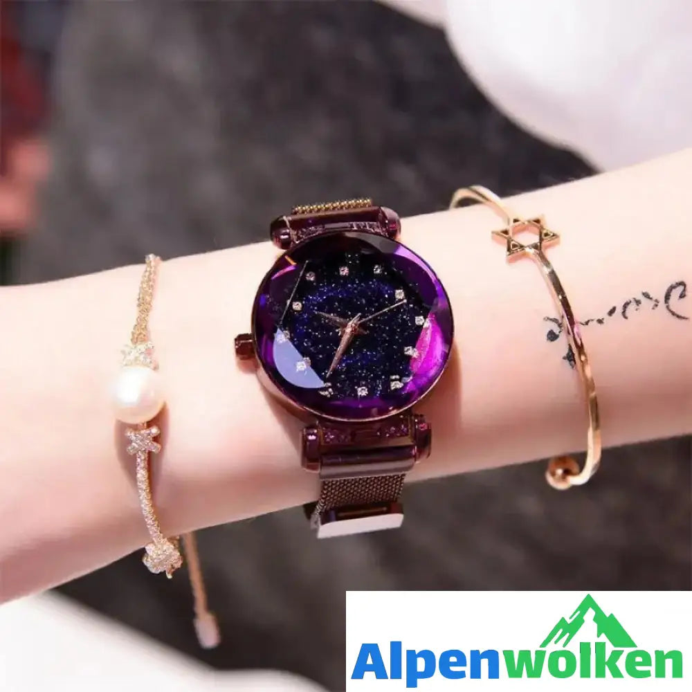 Alpenwolken - Wasserdichte Sternenhimmel Mädchen Armbanduhr