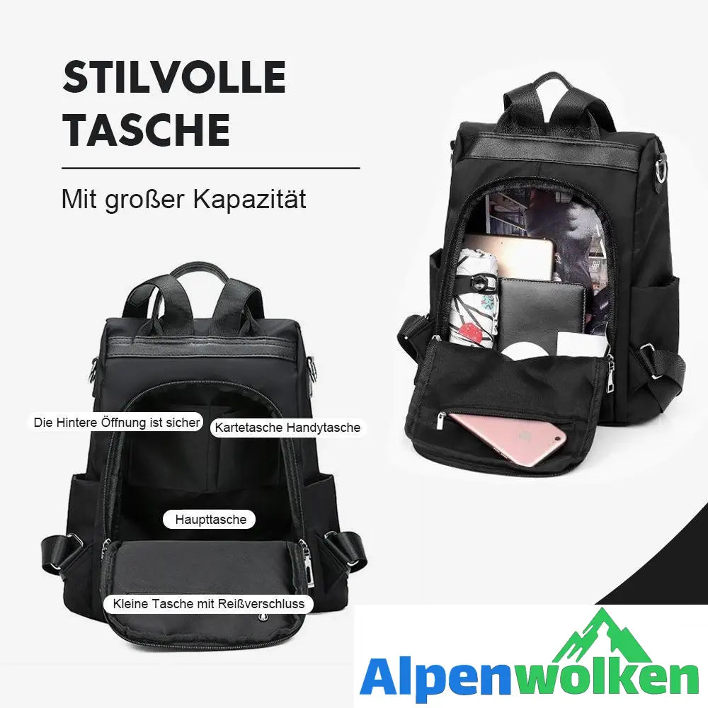 Alpenwolken - Wasserdichte stilvolle Tashce, als Rucksack oder Umhängetasche