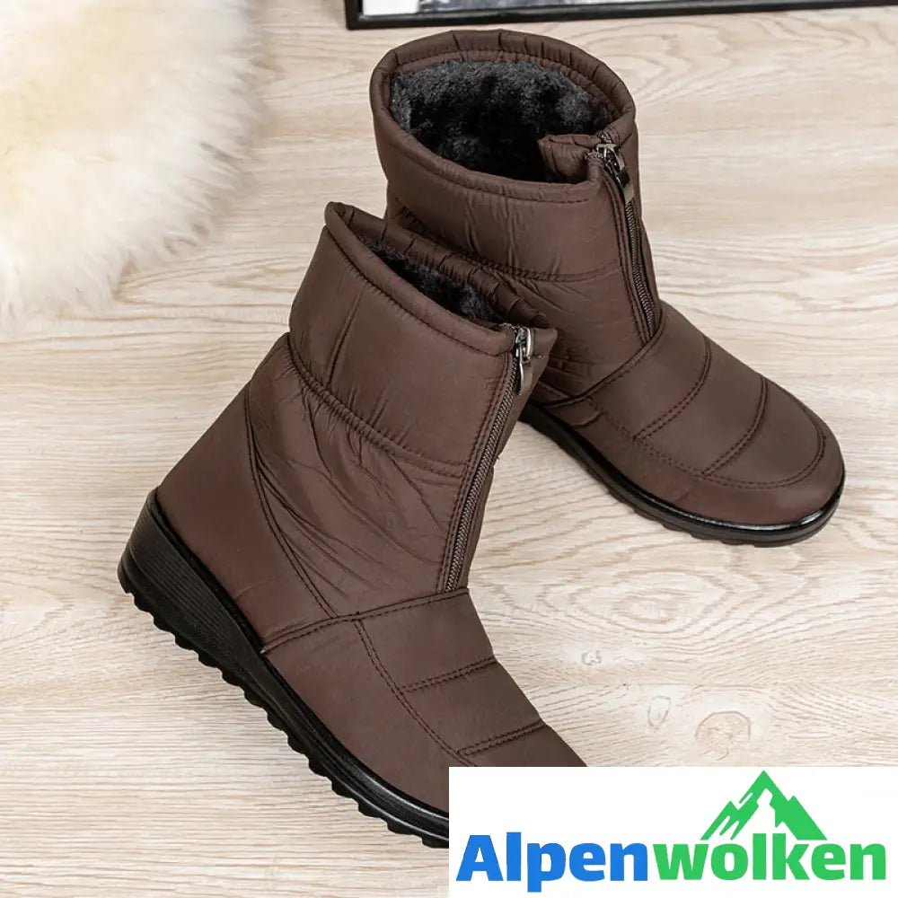 Alpenwolken - Wasserdichte Winterstiefel Braun