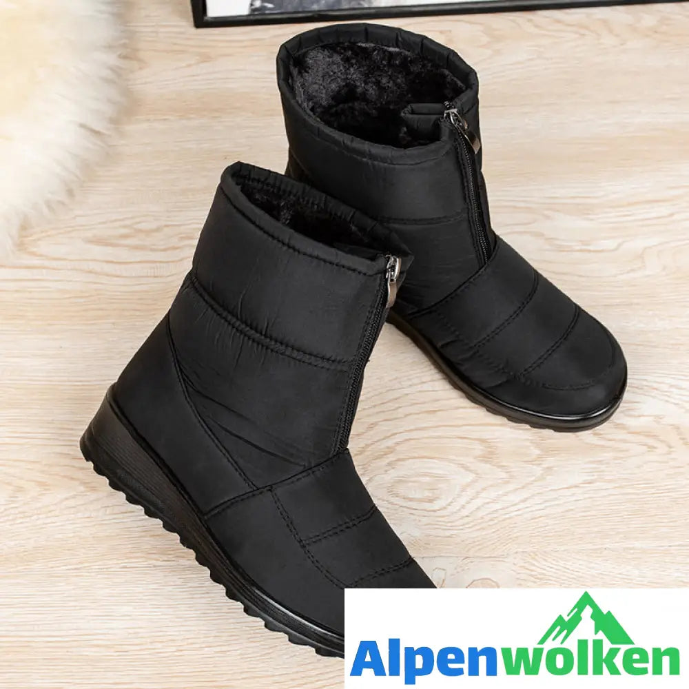 Alpenwolken - Wasserdichte Winterstiefel Schwarz