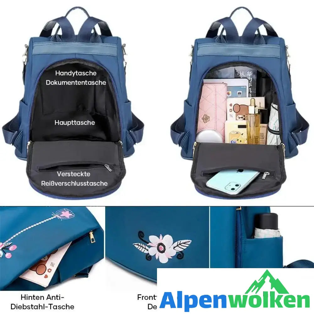 Alpenwolken - Wasserdichter bestickter Rucksack