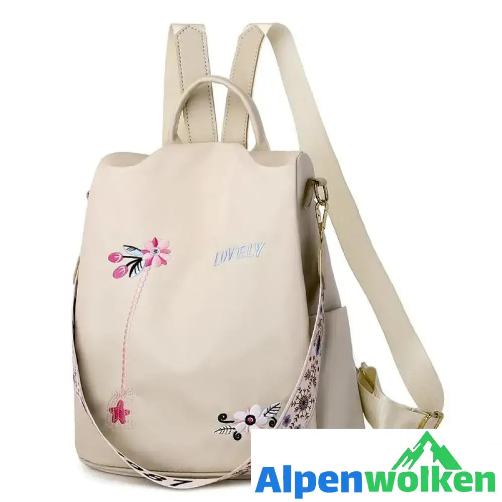 Alpenwolken - Wasserdichter bestickter Rucksack Khaki