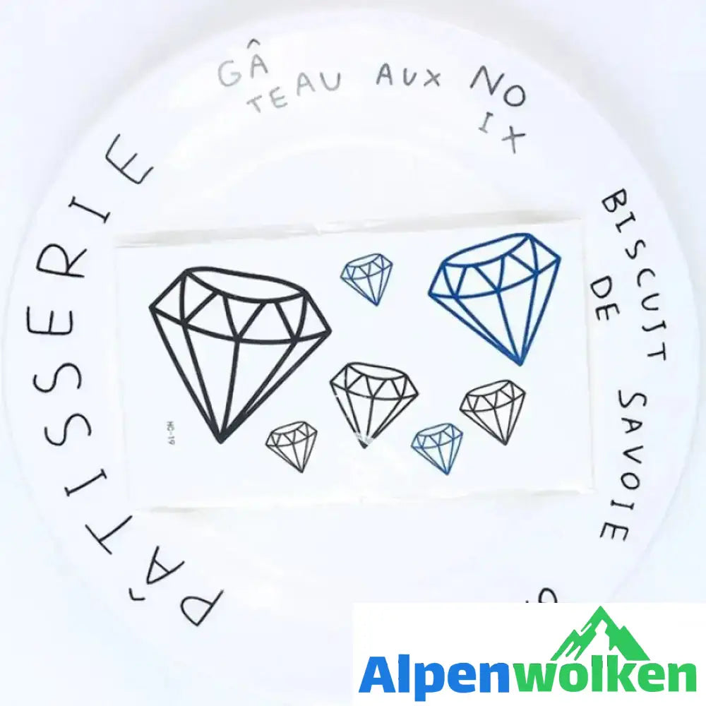 Alpenwolken - Wasserdichter Tattoo-Sticker Diamant