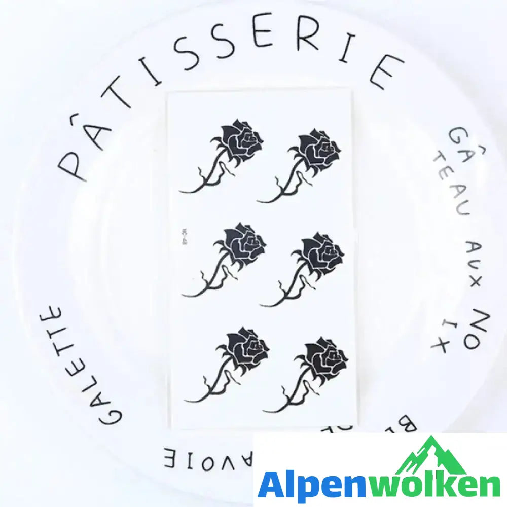 Alpenwolken - Wasserdichter Tattoo-Sticker Rose