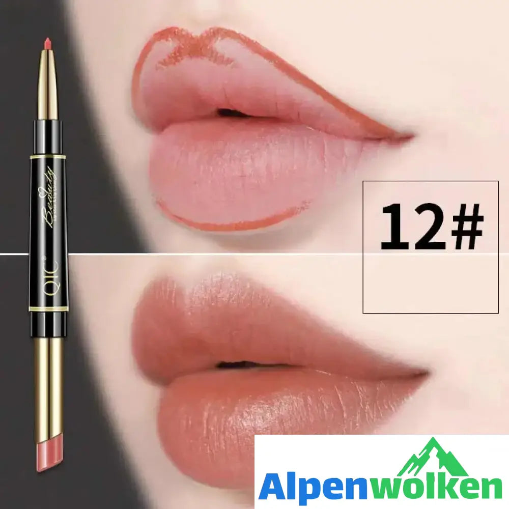 Wasserfester Doppelseitiger Lippenstift 12#