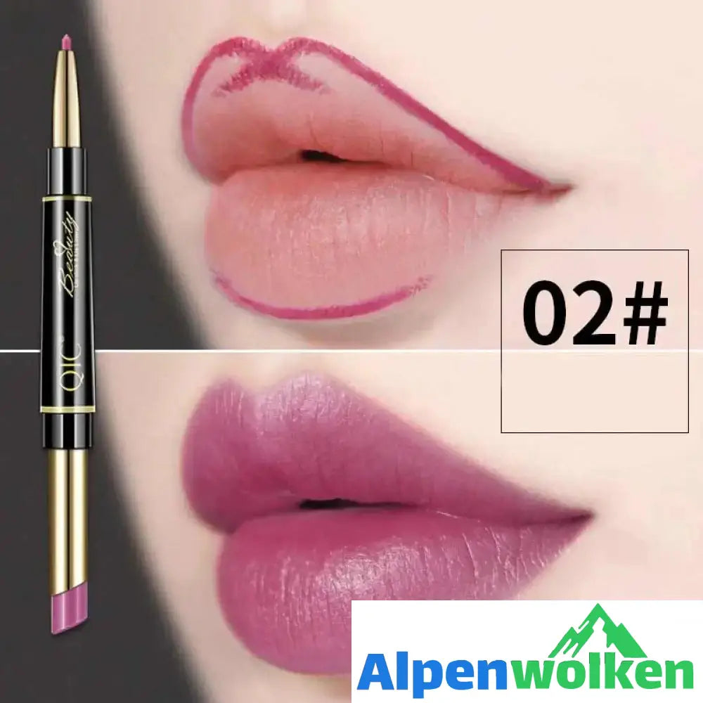 Wasserfester Doppelseitiger Lippenstift 2#