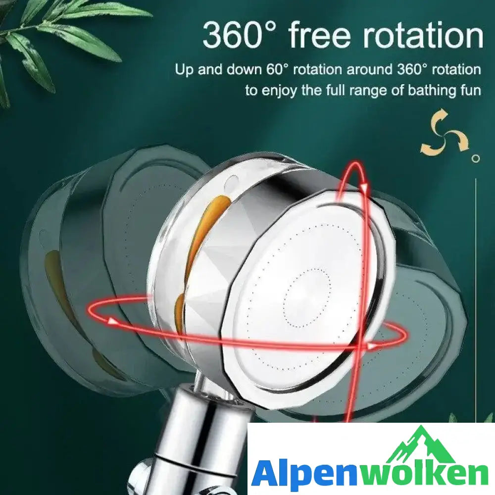 Alpenwolken - Wassersparende 360° rotierende Hochdruckdusche