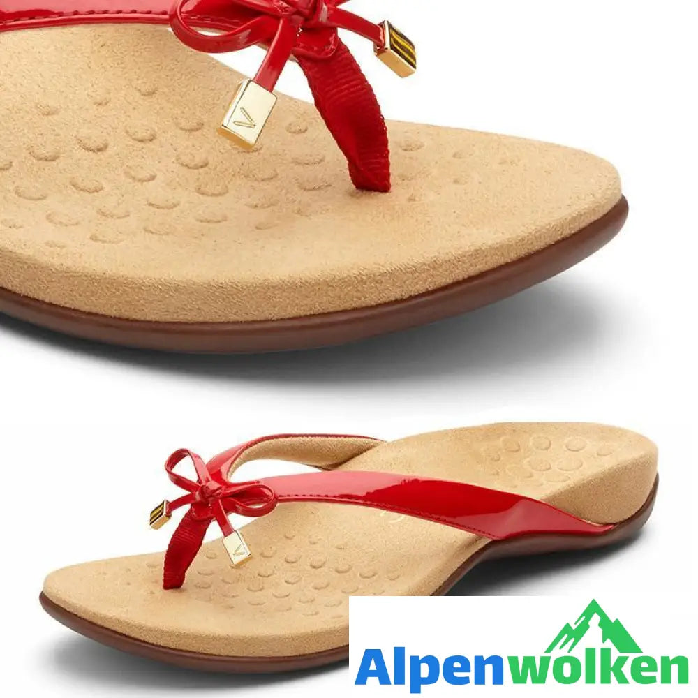 Alpenwolken - Weiche Sandalen mit Schleife