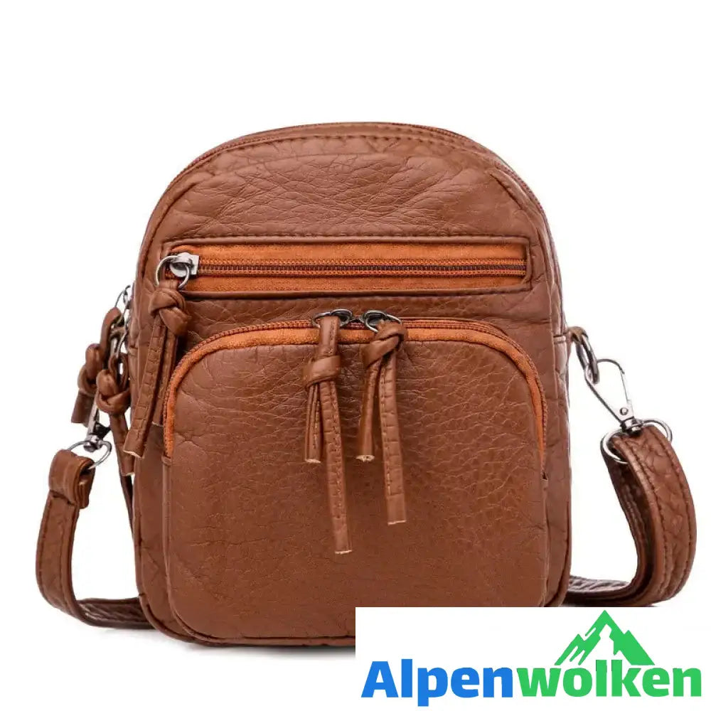 Alpenwolken - Weichem Leder Umhängetasche